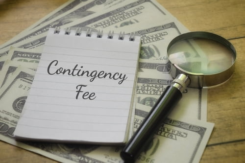 contingency fee in car accident cases, words contingency fee with money