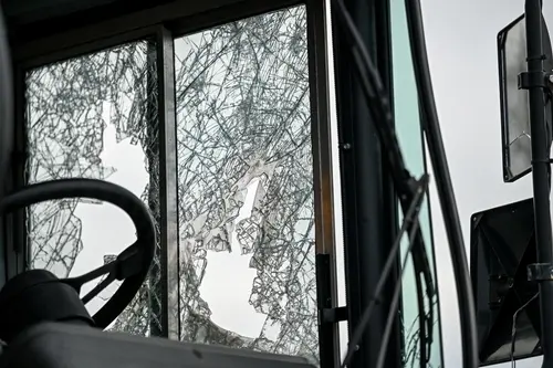 Damaged Bus Window