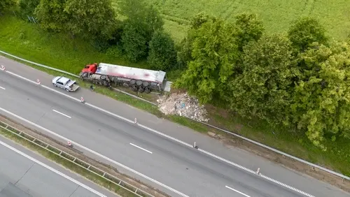 Truck Accident Drone View
