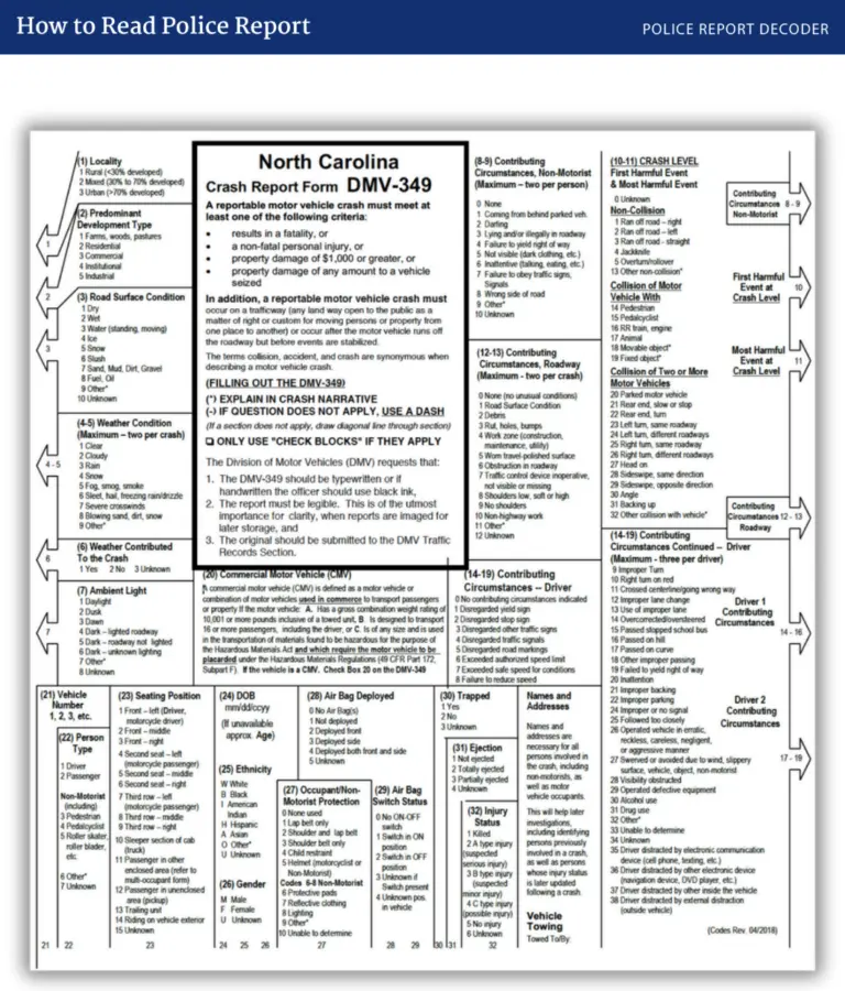 NC Police accident report