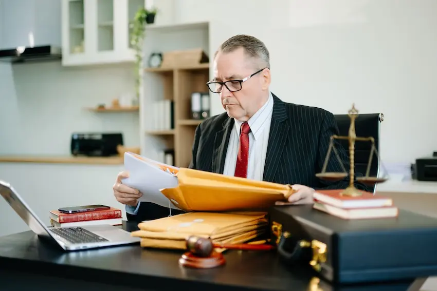 Personal injury lawyer reviewing evidence for a Raleigh vehicle accident claim